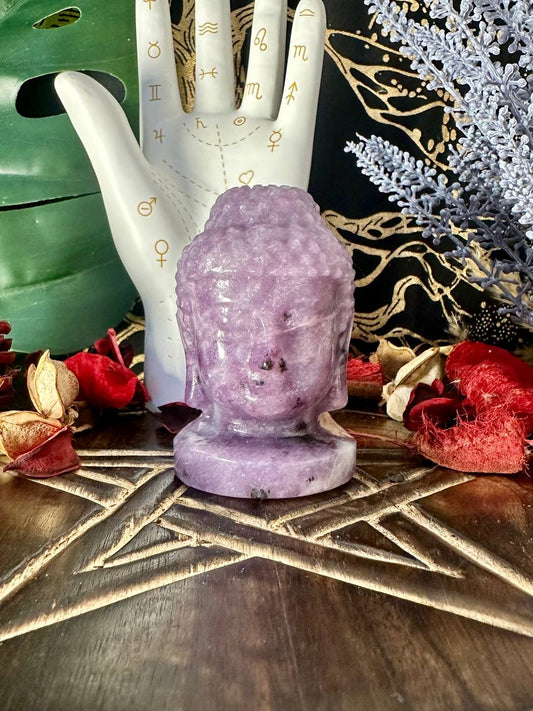 Lepidolite Buddha Heads #1