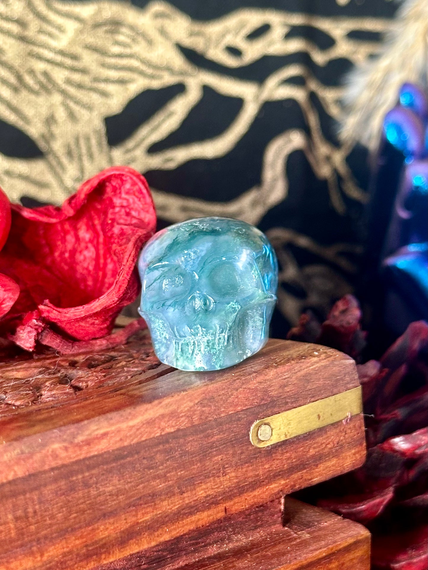 Moss Agate Skull #2