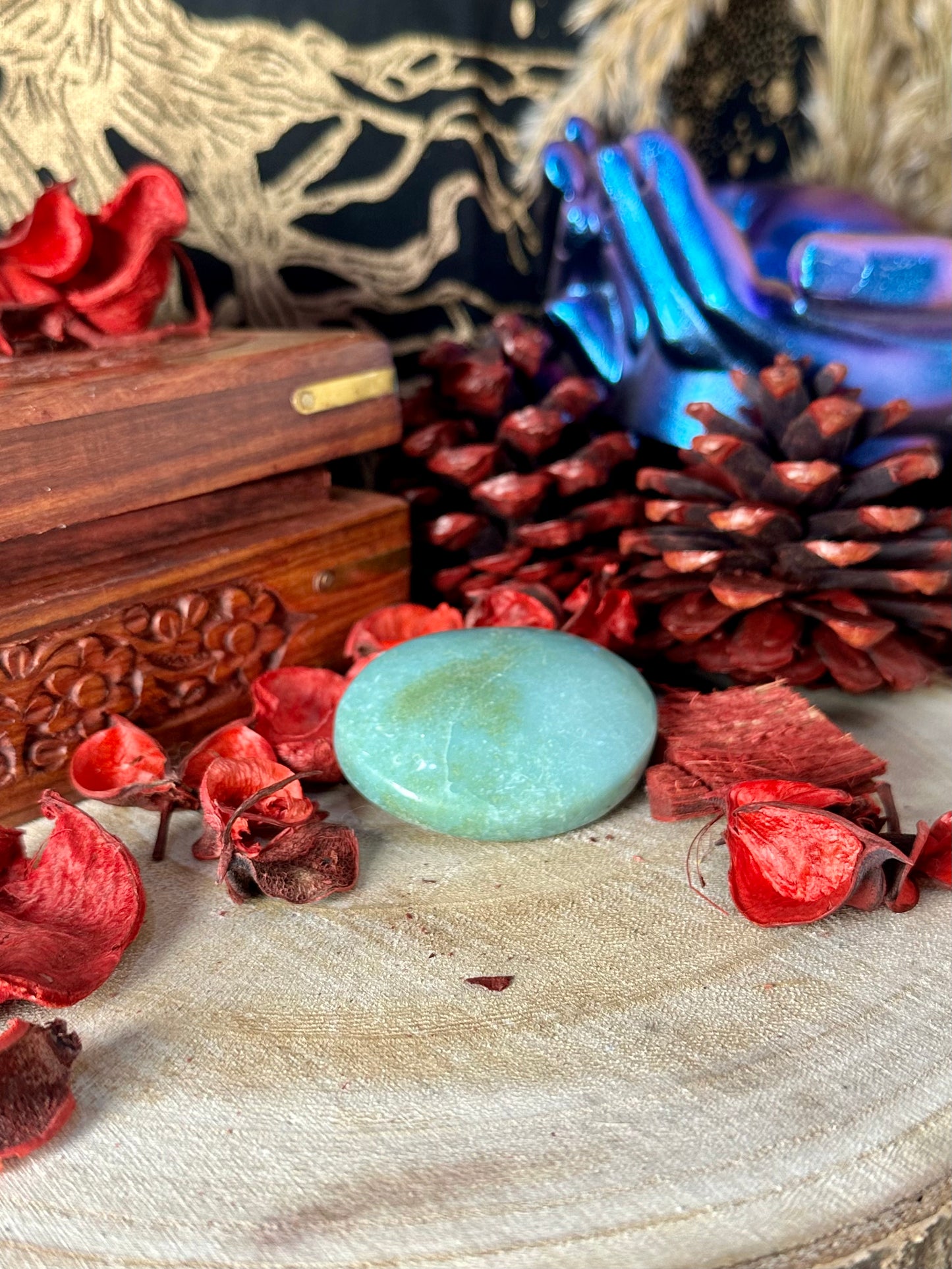 Green Agate Palm Stone #2