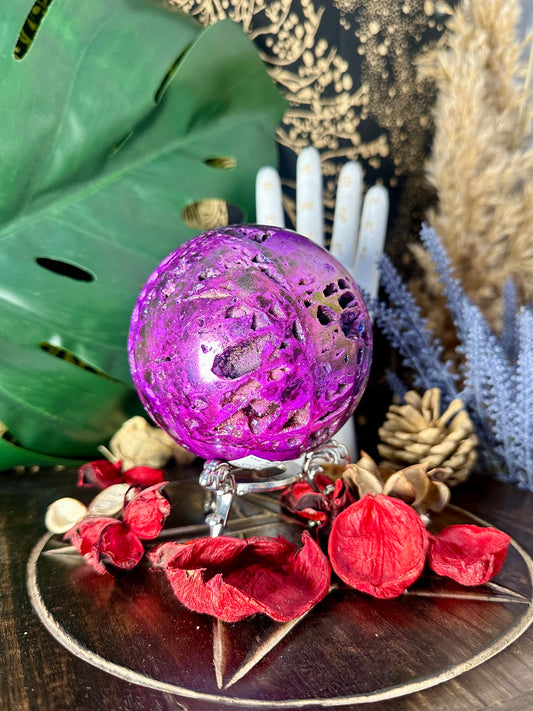 Purple Aura Quartz Sphere